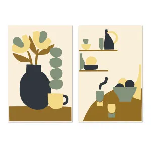 Blue Minimal Kitchen, Set Of 2 by Gioia Wall Art, a Prints for sale on Style Sourcebook
