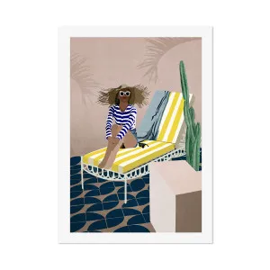 Yellow Striped Sun Chair , By Emel Tunaboylu by Gioia Wall Art, a Prints for sale on Style Sourcebook