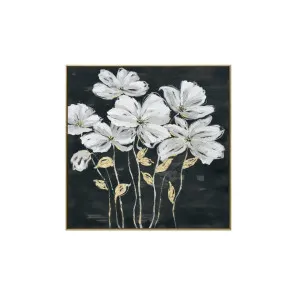 Hand Painted White Blossom Flower Wall Art Canvas 80cm x 80cm by Luxe Mirrors, a Artwork & Wall Decor for sale on Style Sourcebook