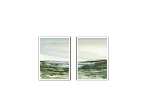 Set of 2 Green Haven Landscape Wall Art Canvas 3 sizes available 70cm x 50cm by Luxe Mirrors, a Artwork & Wall Decor for sale on Style Sourcebook