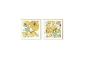 Set of 2 Yellow Flowers Wall Art Canvas 3 sizes available 50cm x 50cm by Luxe Mirrors, a Artwork & Wall Decor for sale on Style Sourcebook