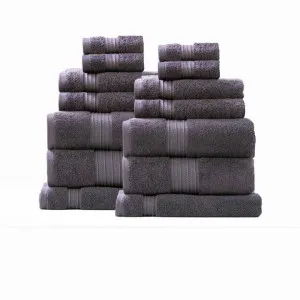 Renee Taylor Brentwood Low Twist 14 Piece Carbon Towel Pack by null, a Towels & Washcloths for sale on Style Sourcebook