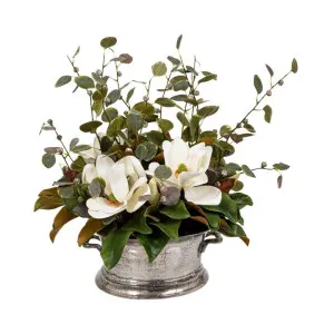 Elisa Artificial Magnolia Arrangement in Metal Pot by Florabelle, a Plants for sale on Style Sourcebook