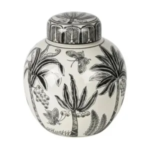 Plantation Porcelain Ginger Jar, Black / White by Florabelle, a Vases & Jars for sale on Style Sourcebook