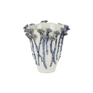 Jardin Daisy Ceramic Vase, Medium, White / Blue by Florabelle, a Vases & Jars for sale on Style Sourcebook