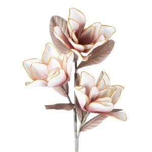 Hedera Artificial Triple Head Magnolia Stem, Pale Pink by Florabelle, a Plants for sale on Style Sourcebook