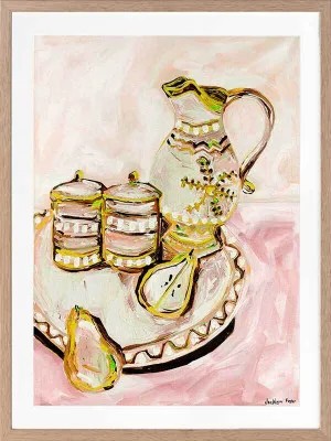 Still Life Tea Party Multicolour Framed Art Print by Urban Road, a Prints for sale on Style Sourcebook