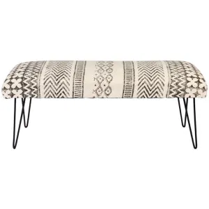 Carina Printed Cotton & Metal Bench, 120cm by Fobbio Home, a Benches for sale on Style Sourcebook