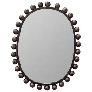 Beaded Edge Metal Framed Oval Mirror, 60cm, Bronze by Darlin, a Mirrors for sale on Style Sourcebook