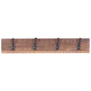 Ursa Reclaimed Mango Wood & Iron Wall Hook, 60cm by Fobbio Home, a Wall Shelves & Hooks for sale on Style Sourcebook