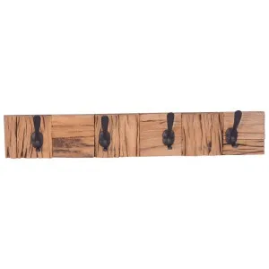 Ara Reclaimed Mango Wood & Iron Wall Hook, 60cm by Fobbio Home, a Wall Shelves & Hooks for sale on Style Sourcebook