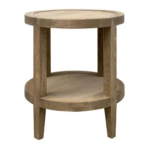 Mauvoisin Oak Timber Round Side Table, Weathered Oak by Manoir Chene, a Side Table for sale on Style Sourcebook