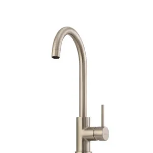 Venice Gooseneck Mixer | Made From Brass In Brushed Nickel By Oliveri by Oliveri, a Kitchen Taps & Mixers for sale on Style Sourcebook