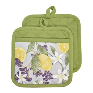 J.Elliot Lemon Sky and Bayleaf Pot Holder 2 Pack by null, a Oven Mitts & Potholders for sale on Style Sourcebook