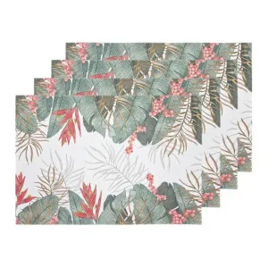 J.Elliot Tropical White and Evergreen Placemats Set of 4 by null, a Placemats for sale on Style Sourcebook