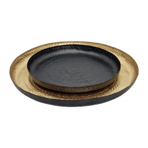 J. Elliot Gilda Gold and Black Tray Set of 2 by null, a Trays for sale on Style Sourcebook