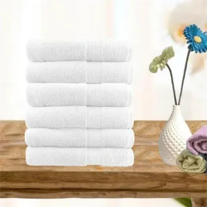 Softouch Ultra Light Quick Dry Premium Cotton 6 Piece White Hand Towel Pack by null, a Towels & Washcloths for sale on Style Sourcebook