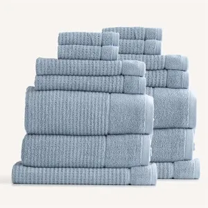 Renee Taylor Cambridge Textured 14 Piece Blue Mirage Towel Pack by null, a Towels & Washcloths for sale on Style Sourcebook