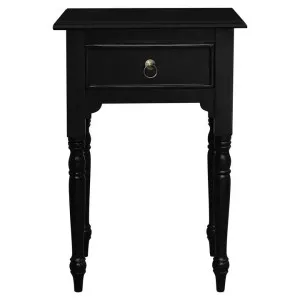Huntely Colonial Mindi Wood Side Table, Black by Centrum Furniture, a Side Table for sale on Style Sourcebook