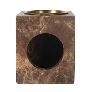 Mika Tealight Oil Burner in Marble - Dark Emperador by Urban Road, a Home Fragrances for sale on Style Sourcebook