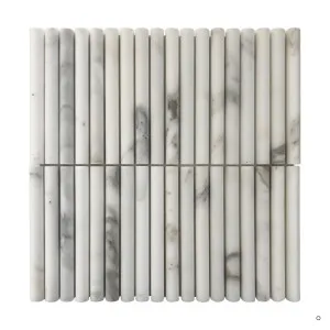 Calacatta Gold Mini Flute Mosaic by Tile Republic, a Natural Stone Tiles for sale on Style Sourcebook