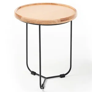 Lulu Timber & Metal Round Side Table, Medium by M Co Living, a Side Table for sale on Style Sourcebook