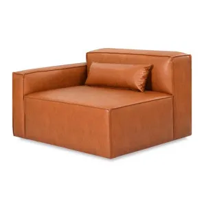 Mix Vegan Leather Modular Sofa, Left Arm Unit, Cognac by Gus, a Sofas for sale on Style Sourcebook