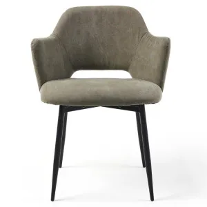 Carlisle Vintage Cotton Carver Dining Chair, Khaki Green by M Co Living, a Dining Chairs for sale on Style Sourcebook