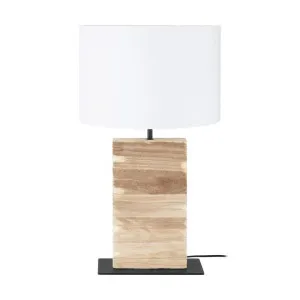Contessore Steel & Wood Rectangular Base Table Lamp by Eglo, a Table & Bedside Lamps for sale on Style Sourcebook