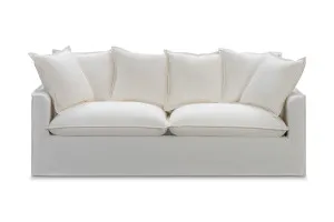 Venice Coastal 3 Seat Sofa, White Premium Quality Linen Blend, by Lounge Lovers by Lounge Lovers, a Sofa Beds for sale on Style Sourcebook