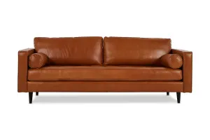 Draper Leather 3 Seat Sofa, Ranch Tan, by Lounge Lovers by Lounge Lovers, a Sofas for sale on Style Sourcebook