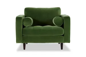 Draper Velvet Armchair, Green, by Lounge Lovers by Lounge Lovers, a Chairs for sale on Style Sourcebook