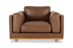 Nevada Leather Modern Armchair, Phoenix Brown, by Lounge Lovers by Lounge Lovers, a Chairs for sale on Style Sourcebook