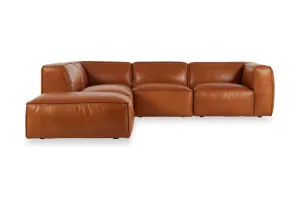 Linden Leather Left Corner Sofa, Ranch Tan, by Lounge Lovers by Lounge Lovers, a Sofas for sale on Style Sourcebook