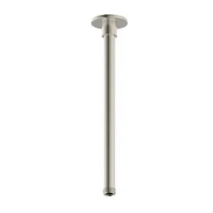 Shower Arm Ceiling Mount Straight Round Flange & Rail 300mm | Made From Brass In Brushed Nickel By Raymor by Raymor, a Showers for sale on Style Sourcebook