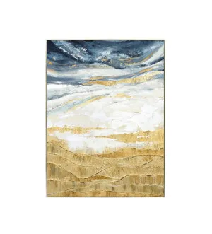 Golden Abstract Horizon Wall Art Canvas 120cm x 90cm by Luxe Mirrors, a Artwork & Wall Decor for sale on Style Sourcebook