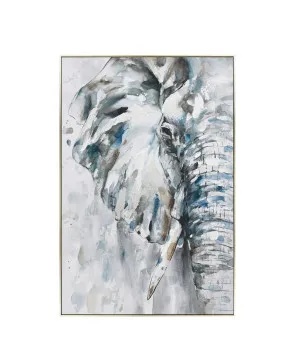 Hand Painted Azure Tusker Wall Art Canvas 120cm x 80cm by Luxe Mirrors, a Artwork & Wall Decor for sale on Style Sourcebook