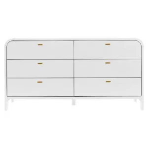 Chisholm Oak Timber 6 Drawer Chest, White by Cozy Lighting & Living, a Dressers & Chests of Drawers for sale on Style Sourcebook