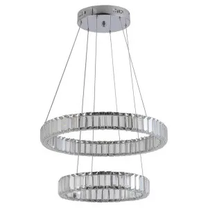 Eon Metal & Glass LED Double Ring Pendant Light, CCT by Shelon Lights, a Pendant Lighting for sale on Style Sourcebook