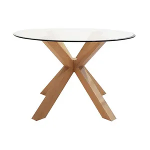 Riga Glass Top Round Dining Table, 120cm by HOMESTAR, a Dining Tables for sale on Style Sourcebook