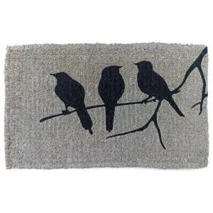 Fleurette Coir Doormat, 75x45cm, Grey / Black by Fobbio Home, a Doormats for sale on Style Sourcebook