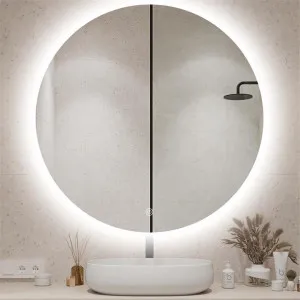 Ava Backlit Round Wall Mirror, 80cm by The Chic Home, a Mirrors for sale on Style Sourcebook
