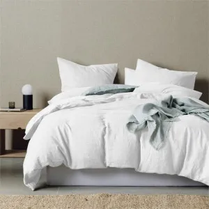 Bas Phillips Belgian Flax Linen White Quilt Cover Set by null, a Quilt Covers for sale on Style Sourcebook