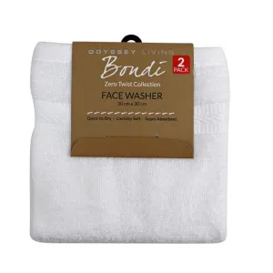 Odyssey Living Bondi Zero Twist Face Washer 2 Pack by null, a Towels & Washcloths for sale on Style Sourcebook