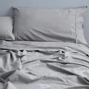 Canningvale Deep Sheet Set - Charcoal Melange, Deep Queen, Cotton by Canningvale, a Sheets for sale on Style Sourcebook