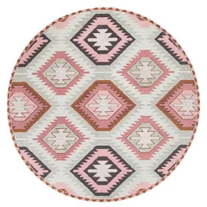 Suzie Pink and Green Round Rug by Miss Amara, a Contemporary Rugs for sale on Style Sourcebook