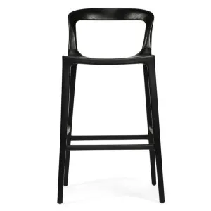 Forster Teak Timber Counter Stool, Black by Ambience Interiors, a Bar Stools for sale on Style Sourcebook