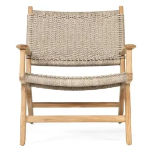Zac Teak Timber & Close Woven Cord Indoor / Outdoor Lounge Armchair, Grey / Natural by Ambience Interiors, a Chairs for sale on Style Sourcebook