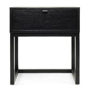 Belton Acacia Timber Bedside Table, Black by Ambience Interiors, a Bedside Tables for sale on Style Sourcebook