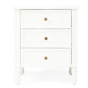 Saman Timber 3 Drawer Bedside Table, White by Ambience Interiors, a Bedside Tables for sale on Style Sourcebook